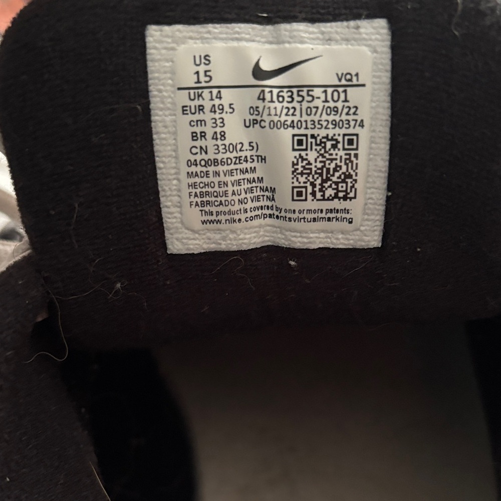 Nike Air Monarch IV Black and White with Red Accents - Picture 2 of 4